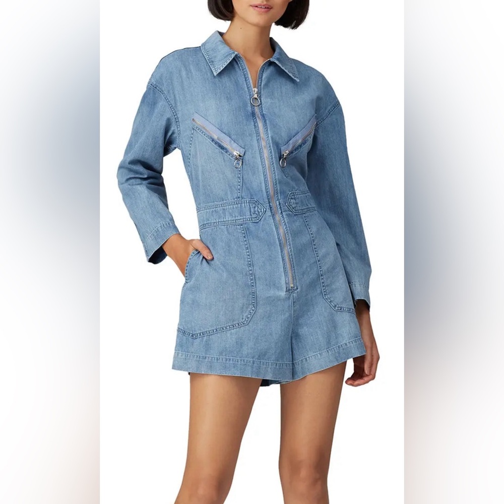 7 for Mankind Light Denim Romper XL